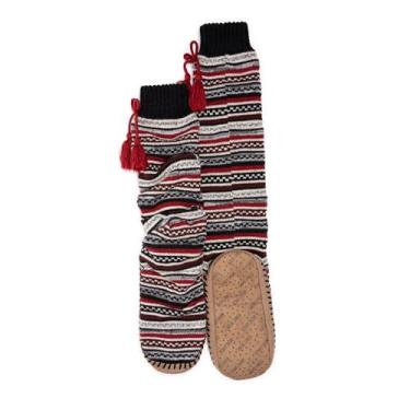 Imagem de MUK LUKS Meia feminina elástica (pacote com 1 par), preta, P/M, Preto, Small-Medium