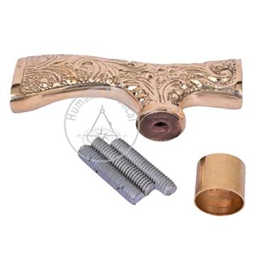 Imagem de Humaira Nautical Bengala de caminhada feita à mão, bengalas, puxador de metal, acabamento dourado, decorativo, clássico, estilo vintage, acessórios de bengala de madeira