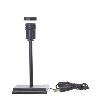 Imagem de Abajur Moderno Base Preto Quadrada - MEGAPLAST, Salmão, Bivolt