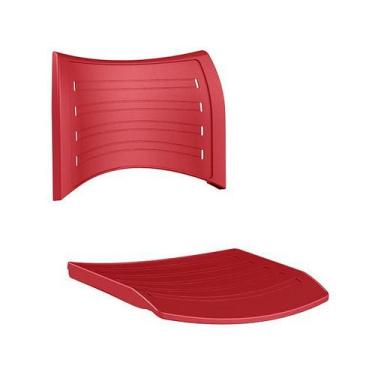 Imagem de Assento e encosto cadeira plástica iso - Frisokar, Vermelho
