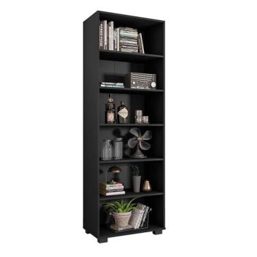 Imagem de Estante de Livros para Escritório Home Office Alf Preto Texturizado G4