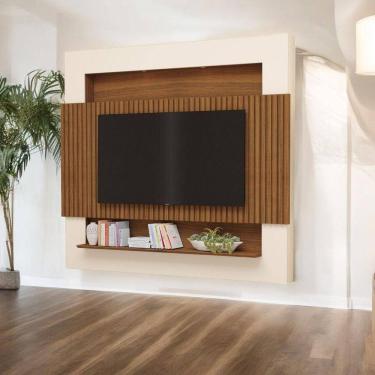 Imagem de Painel Tv Quarto Ripado Com Led Riviera Tv Até 75 Polegadas