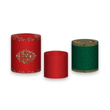 Imagem de Trio De Capa Cilindro - Natal Vermelho Realeza 002 - Via Cores