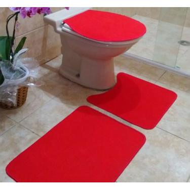 Imagem de Kit 1 jogo de Tapete de Banheiro 3 Peças - Teartex, Verde, 500g