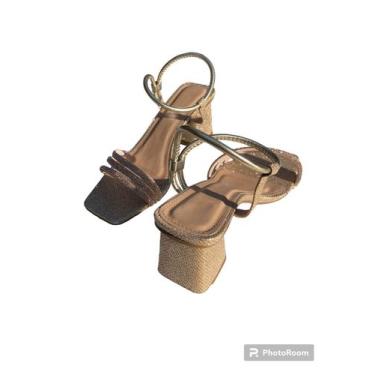 Imagem de Sandalia Salto Bloco Strass 3 Tiras - JR Venda Mais Empreendedorismo D