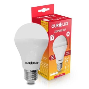 Imagem de Lâmpada Led Bulbo Ouro 9W 12V E27 6500K Luz Branca Ourolux