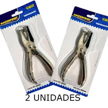 Imagem de Kit Perfurador Furador de Papel Alicate Metal Aço 1 Furo P/ 6 Fls Mast