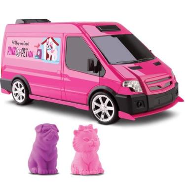 Imagem de Carrinho Pet Shop C/ Cachorro E Gato Pink Pet Van - Omg Kids