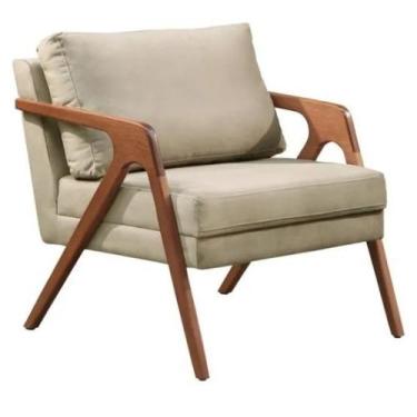 Imagem de Poltrona Decorativa Mona Luxo Madeira Maciça - PARISI