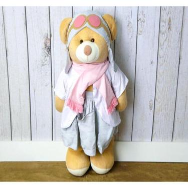 Imagem de Porta fraldas urso aviador classico 65 cm - enfeite quarto do bebe - C