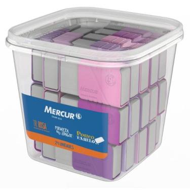 Imagem de Borracha Branca TR Rosa com Capa Sortida  Pote com 24 Unidades - Mercu