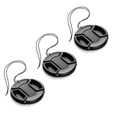 Imagem de Capa de lente WH1916 + Protetor de tampa compatível com Sony Vario-Tessar FE E PZ Sonnar ZA SEL Kit de lentes Sony a7riv a7r2 a7iii a6400 a6300 a6100 Câmera (3 capas + 3 mantendedores), 49mm+keeper