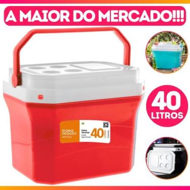 Imagem de Caixa Térmica Cooler 40L Praia Piscina Camping C/ Alça Com Porta Copo