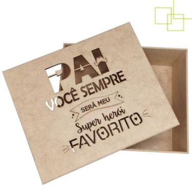 Imagem de Caixa em MDF Cru 23x19x8 Embalagem Presente Dia dos Pais - Expresso da