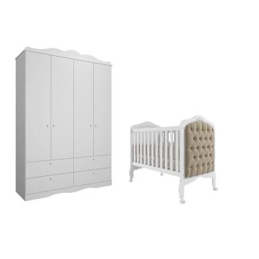 Imagem de Berço capitone Guarda Roupa Provençal Encanto Permobili MDF