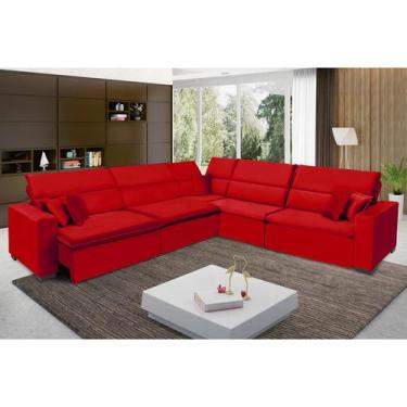 Imagem de Sofá Milão 3.75x3.75m de Canto, Retrátil e Reclinável - Vermelho - Sof