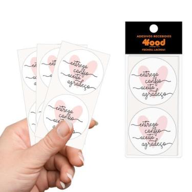 Imagem de 50 Etiquetas Adesivas  Entrego, confio, aceito e Agradeço  Adesivos Re