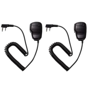 Imagem de HEOPBIRD Microfone de ombro Walkie Talkie para Baofeng UV-5R BF-F8HP BF-888S Fone de ouvido para rádio bidirecional Kenwood H-777 RT21 RT22 RT27 Arcshell AR-5, pacote com 2
