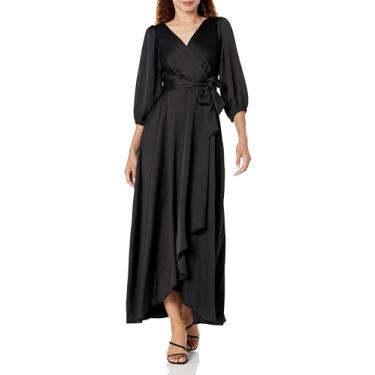 Imagem de DKNY Vestido feminino transpassado falso, Preto, 9