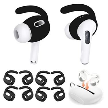 Imagem de Mijusun 4 pares de ganchos de ouvido de substituição para AirPods Pro 2 com bolsa de armazenamento de silicone, capa de fone de ouvido para AirPods Pro2 acessório de pontas de orelha pretas