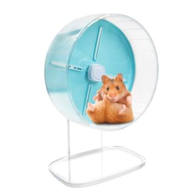 Imagem de kathson Roda de Exercício Silenciosa para Hamster, 25 cm com Suporte para Hamsters, Gerbos, Ratos e Outros Animais de Estimação Pequenos (Azul)