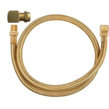 Imagem de Mangueira de Cobre com Adaptador Curvo de 80 cm para Gás, Fogão, Apartamento