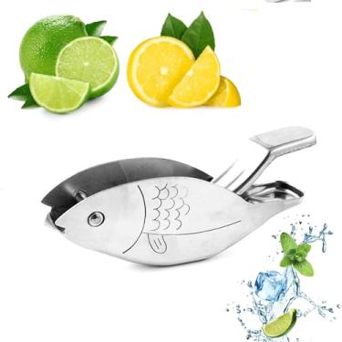 Imagem de OGWSRK Espremedor de frutas cítricas de design ergonômico para espremedor manual de limão e limão de aço inoxidável espremedor de fatia de limão em forma de peixe, ferramenta de cozinha para laranja,
