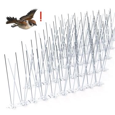 Imagem de Qianruida Espigões de pássaro para pássaros pequenos cerca de pombos prevenção de ninhos repelente de pássaros espigões desmontados anti pássaro pontas de aço inoxidável - 3 m