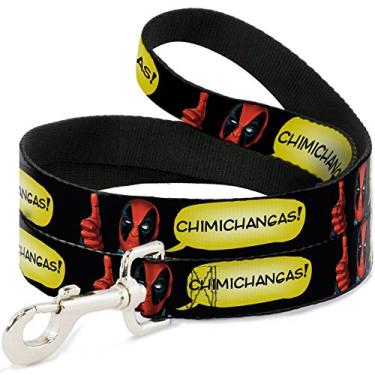 Imagem de Buckle-Down Coleira para animais de estimação - Deadpool Thumbs Up Posose Close-up Chimicangas - 1,27 m de comprimento - 1,27 cm (1/2") de largura