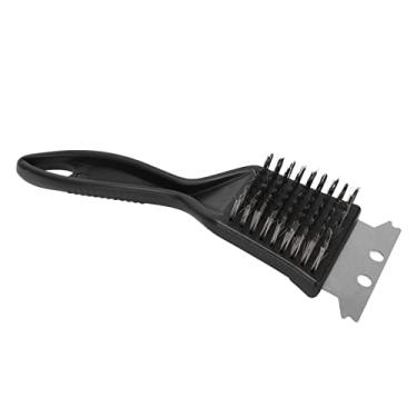 Imagem de Escova de churrasqueira, escovas portáteis para churrasco, escova de arame de aço para uso externo, limpador de prateleira de forno inoxidável e plástico, ferramenta de limpeza de raspador para
