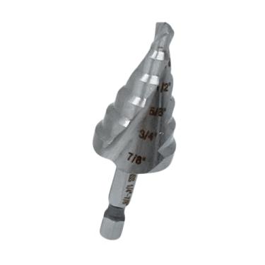 Imagem de Bad Dog Ferramentas ¼” - ⅞” Broca de Aço Rápido Escalonada (6 Etapas). Use para Centralizar Chapas de Metal - Aço Inoxidável, Cobre, Aço Macio, Alumínio, Laminado, Policarbonato, Madeira