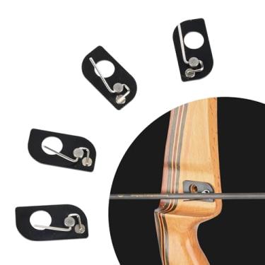 Imagem de SOPOGER Descanso de flecha para arco recurvo - 4 peças de descanso de flecha recurvo de metal magnético com adesivo traseiro para caça e tiro acessórios de arco recurvo (direita)