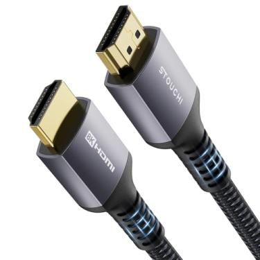 Imagem de Stouchi Cabos Hdmi 8K 12 Pés, Cabo Hdmi 2.1 de Ultra Alta Velocidade de 48 Gbps, Cabo Hdmi para Hdmi 8K60Hz 4K120Hz 144Hz Earc Dolby Sbtm Hdr10 Hdcp 2.2 e 2.3 Dolby Compatível para Ps5, Soundbar, Avr,