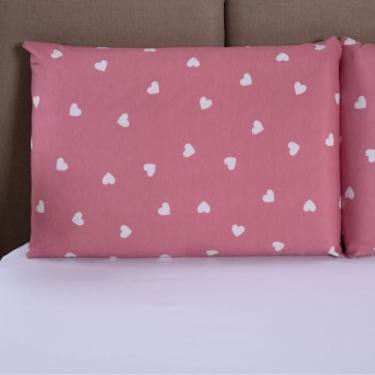 Imagem de Jogo de Lençol 100% Algodão 200 Fios Lençol Com Elastico Lençol e Fronha ESTAMPADO CAMA BOX E COMUM, Lençol Solteiro, Casal e Queen (SOLTEIRO 2 PEÇAS, CORAÇÃO)