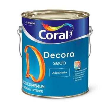 Imagem de Tinta Acrílica Premium Coral Decora Seda Acetinado 3,6L, Branco