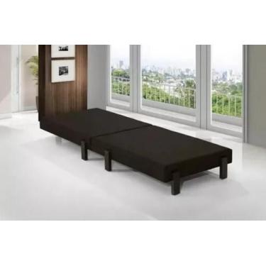 Imagem de Cama Dobrável Portátil Solteiro Colchão Embutido Pés em Madeira 170x60