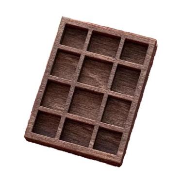 Imagem de Milageto Mini -buginha miniature mini suporte de jóias, prateleira de exibição em miniatura, portátil, de de organizador liso bandeja de madeira, a