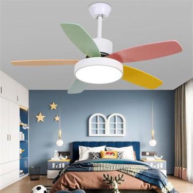 Imagem de Nórdico Moderno LED Ventilador Luz Moda Luxo Sala De Estar Restaurante Quarto Estudo Hotel Villa Ventilador De Teto Luz Remota Ventilador Elétrico (Estilo 11)