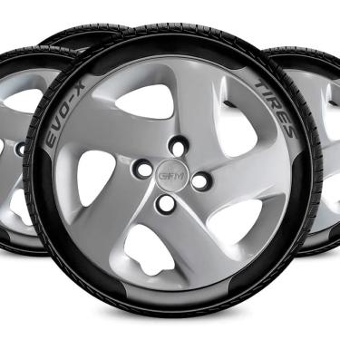 Imagem de Jogo Calota Aro 14 4x100 Design Mobi Compatível Fiat