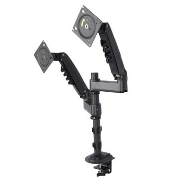 Imagem de Stand de Monitor Duplo de 17 a 27 Polegadas, Monitor Ajustável Montagem de Montagem VESA Buracos de Montagem de até 19,8 Lb de Exibição de Computador para Trabalhar, Jogos,