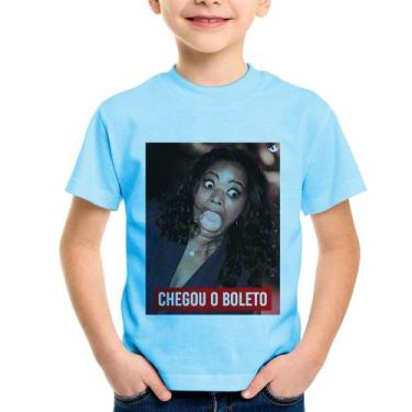 Imagem de Camiseta Infantil Chegou o boleto - Foca na Moda, Azul bebê, 8