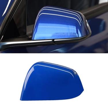 Imagem de OWITAT Compatível com capa de espelho Tesla Model Y 2020 2021 2022 2023 2024, substituição de capa de espelho retrovisor lateral do motorista esquerdo para acessórios modelo Y, azul