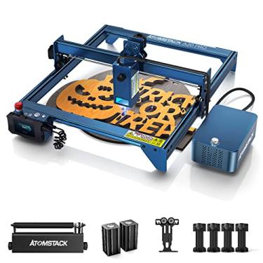 Imagem de ATOMSTACK A20 Pro Gravadora Laser de 20W, Máquina de Gravar a Laser com Kit de Assistência a Ar de Duplo Cilindro, Rolo de Rotação R3 Pro, Área de Gravação 400x400mm