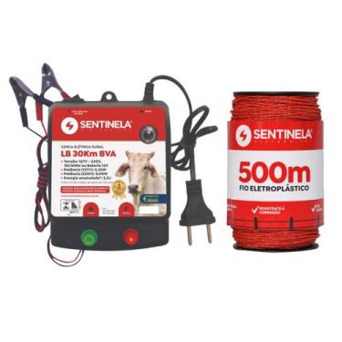 Imagem de Kit Eletrificador Cerca Rural Lb 30km + Cabo 500m - Sentinela