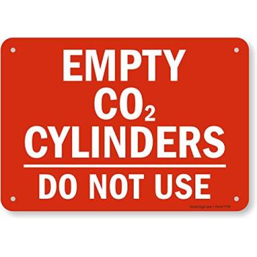 Imagem de SmartSign Placa "Cilindros vazios de CO2, não use" | Plástico de 17,78 cm x 25,4 cm