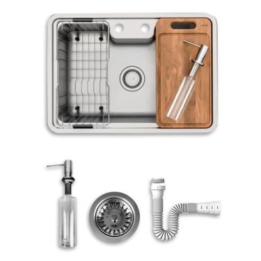 Imagem de Cuba Massima Docol Para Cozinha 64 x 44cm de Sobrepor/Embutir Aço Inox