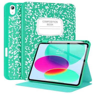 Imagem de Supveco Capa para iPad 10ª geração de 10,9 polegadas 2022 com suporte para lápis - [suporta Apple Pencil 1ª geração + despertar/hibernar automático], capa premium com suporte Folio com capa traseira de TPU macio para iPad 10ª geração azul lago