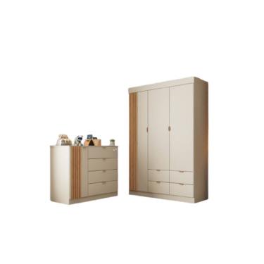 Imagem de Quarto Infantil Bebê Ayla Cômoda E Guarda Roupa OffWhite