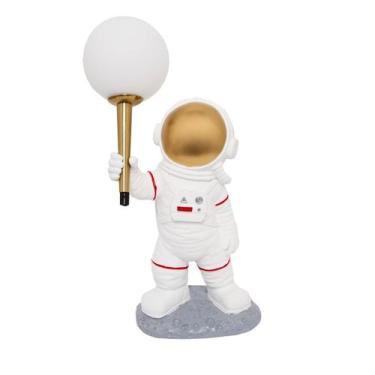 Imagem de Luminaria De Mesa Resina Metal Branco Yamamura