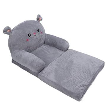 Imagem de Grcfumo Sofá dobrável infantil 2 em 1 de desenho animado, tecido macio Sofá-cama dobrável infantil, cadeira infantil confortável e respirável para ler, relaxar, brincar (2 Tier)